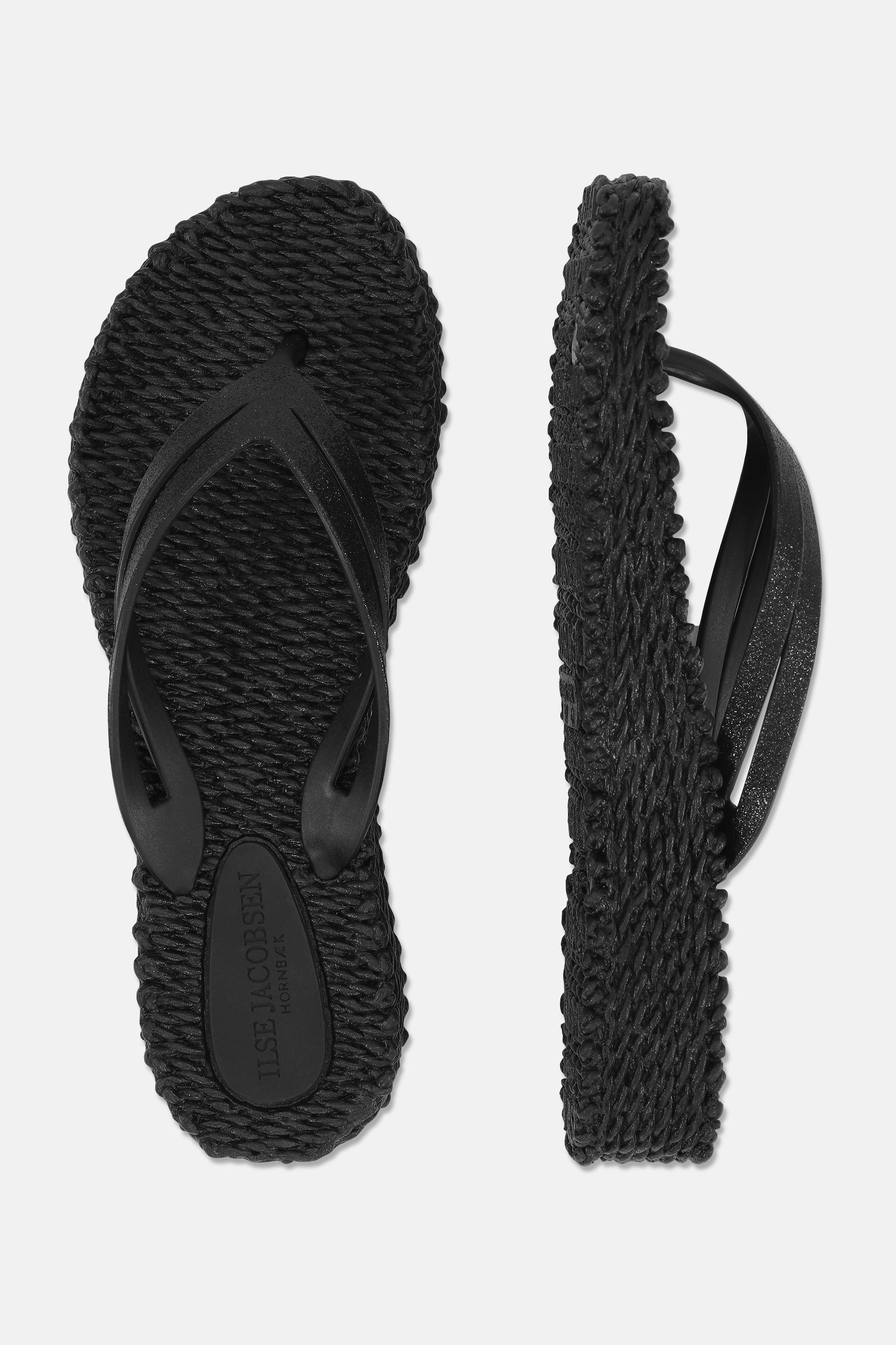 Chanclas con Plataforma Brillantes - Black